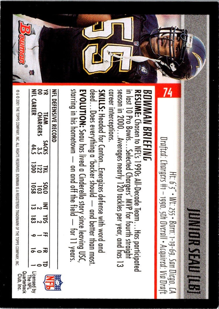 2001 Bowman Junior Seau