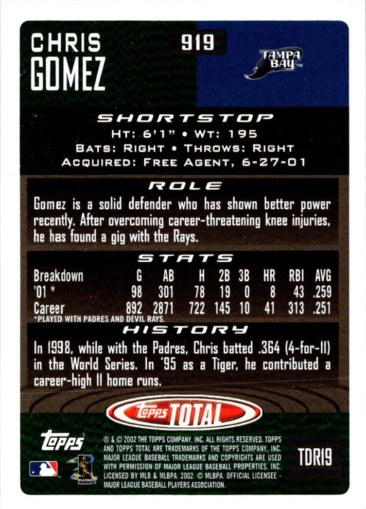 2002 Topps Total Chris Gomez