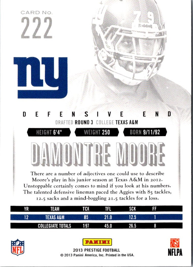 2013 Panini Prestige Rookie  Extra Points Red Damontre Moore