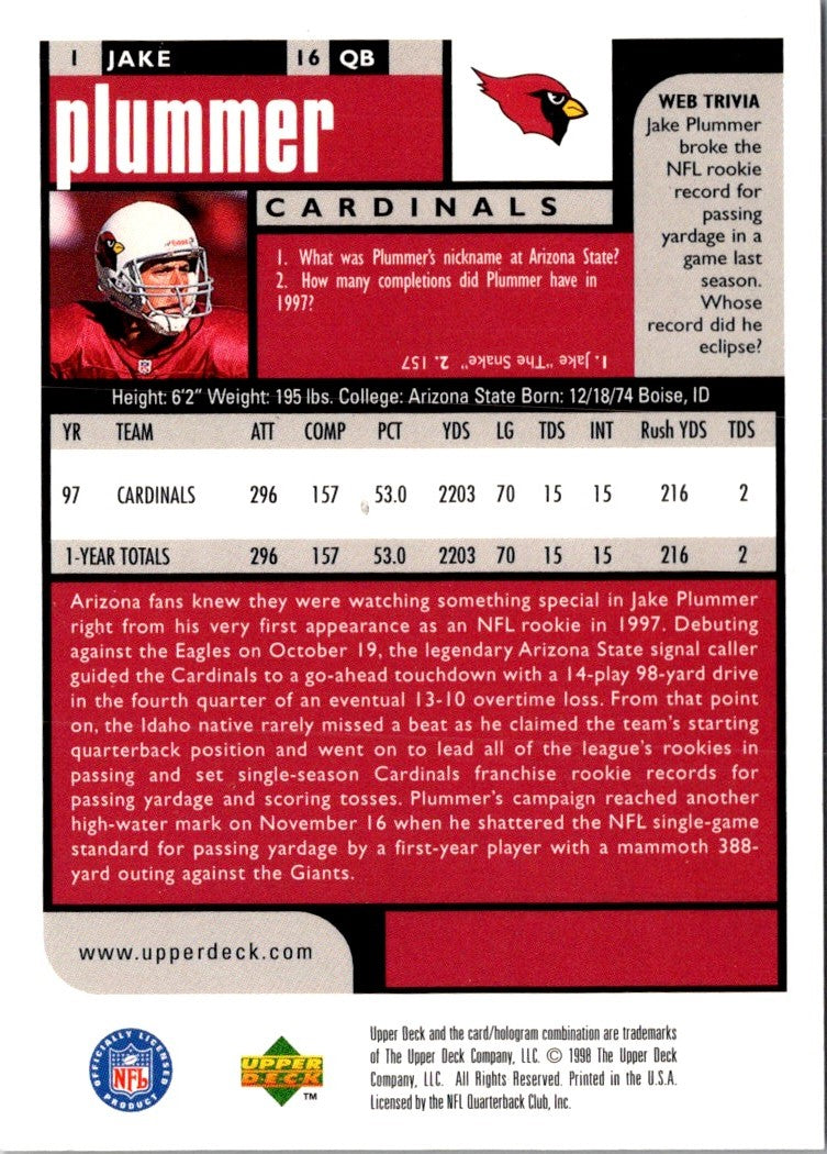 1998 UD Choice Jake Plummer