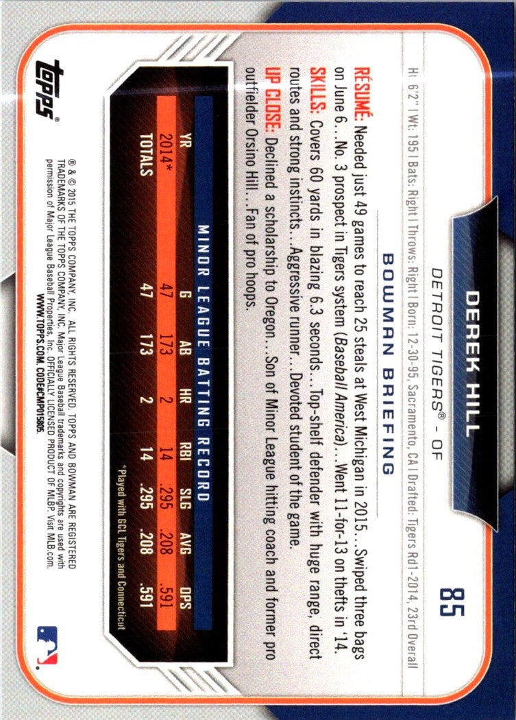 2015 Bowman Draft Picks & Prospects Derek Hill