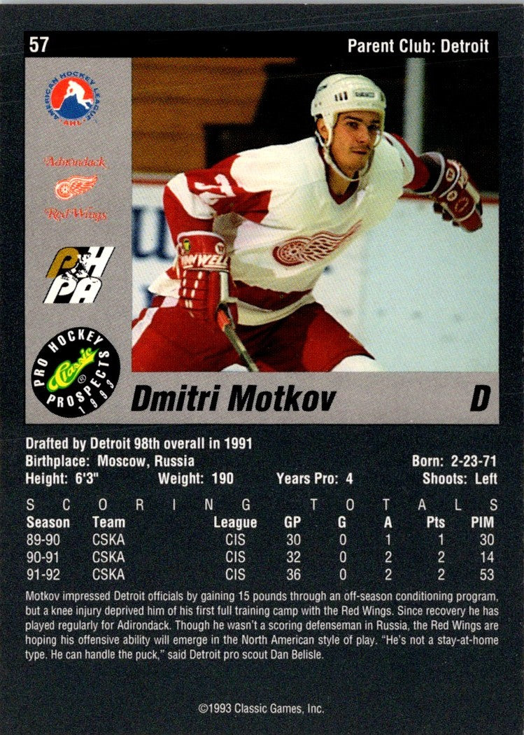 1993 Classic Pro Prospects Dmitri Motkov