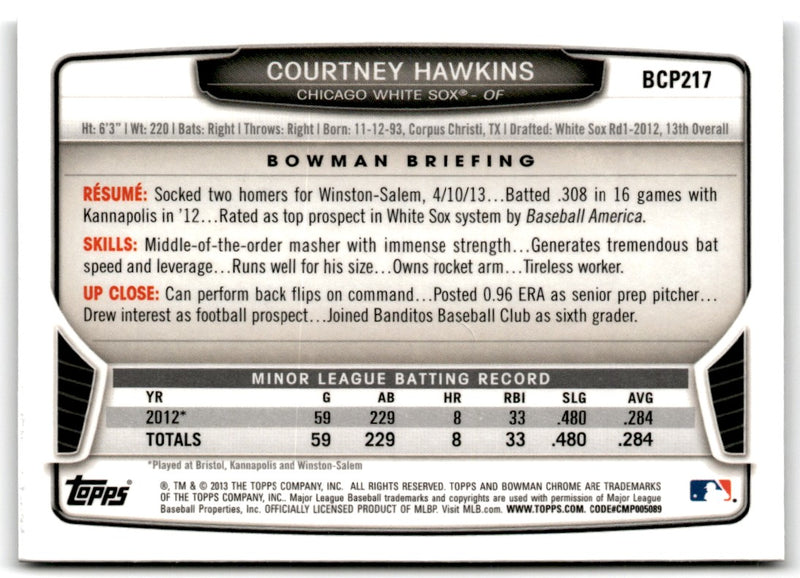 2013 Bowman Chrome Prospects Courtney Hawkins