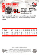 2000 Multi-Ad Hickory Crawdads Ronny Paulino