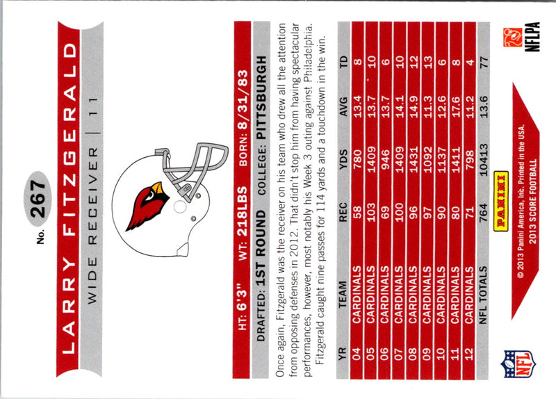 2013 Score Larry Fitzgerald