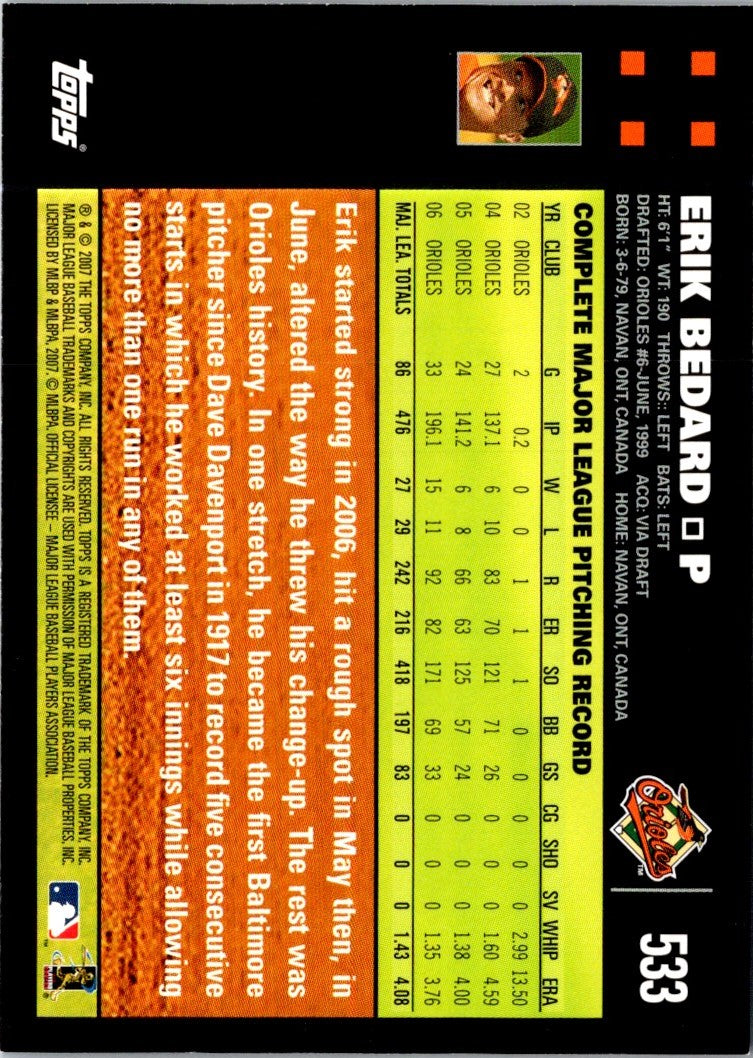 2007 Topps Erik Bedard