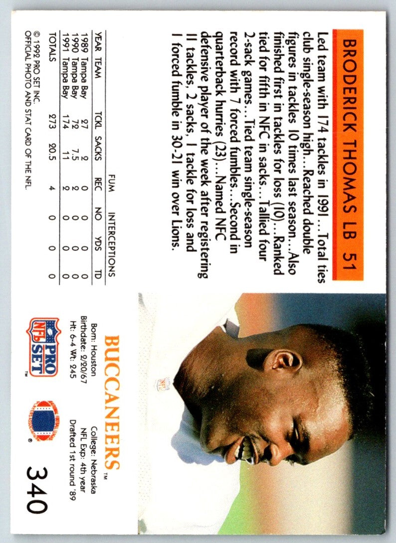 1992 Pro Set Broderick Thomas