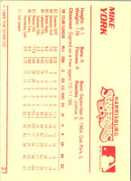 1989 Star Harrisburg Senators Platinum Mike York #21