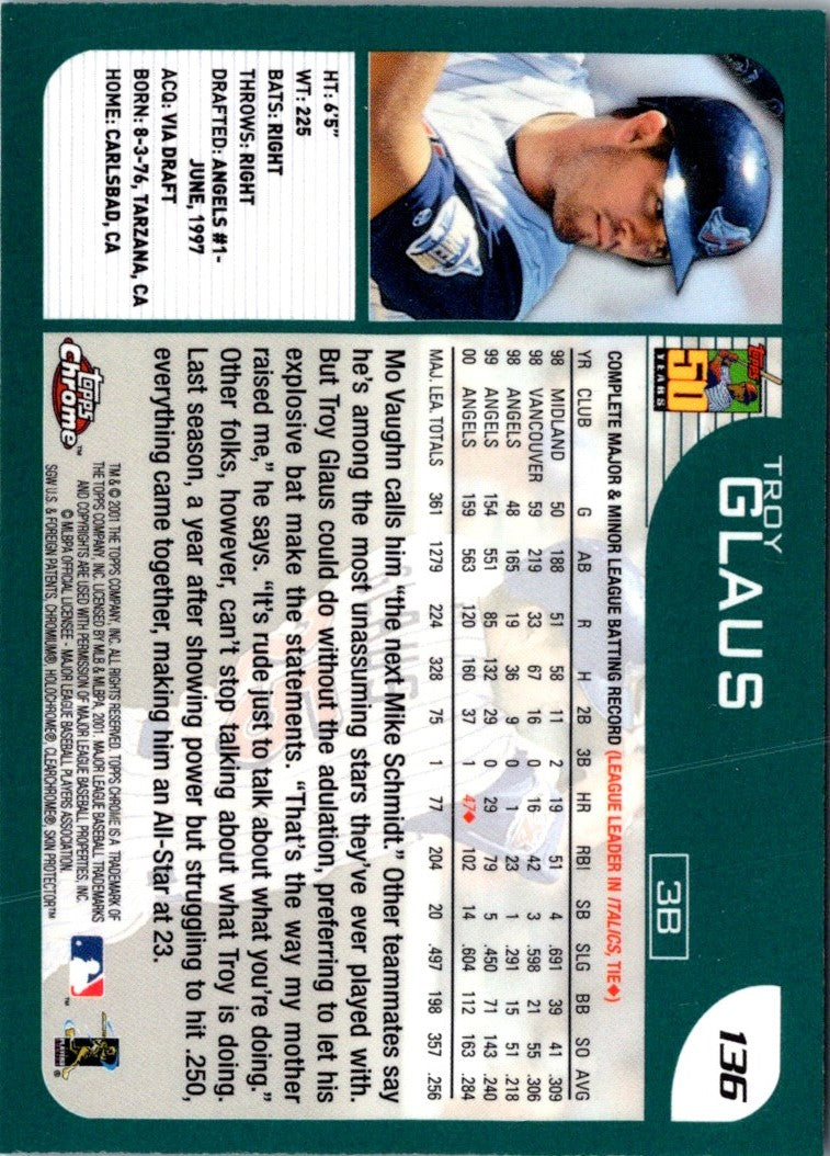 2001 Topps Chrome Troy Glaus