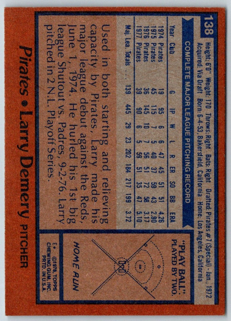 1978 Topps Larry Demery