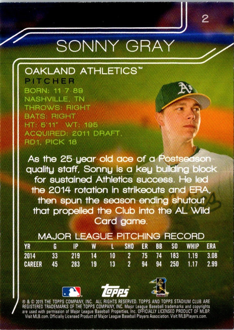 2015 Stadium Club Sonny Gray