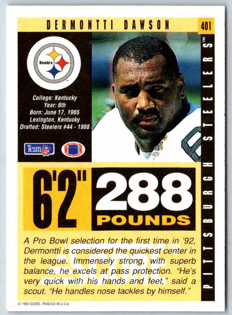 1991 Score Dermontti Dawson