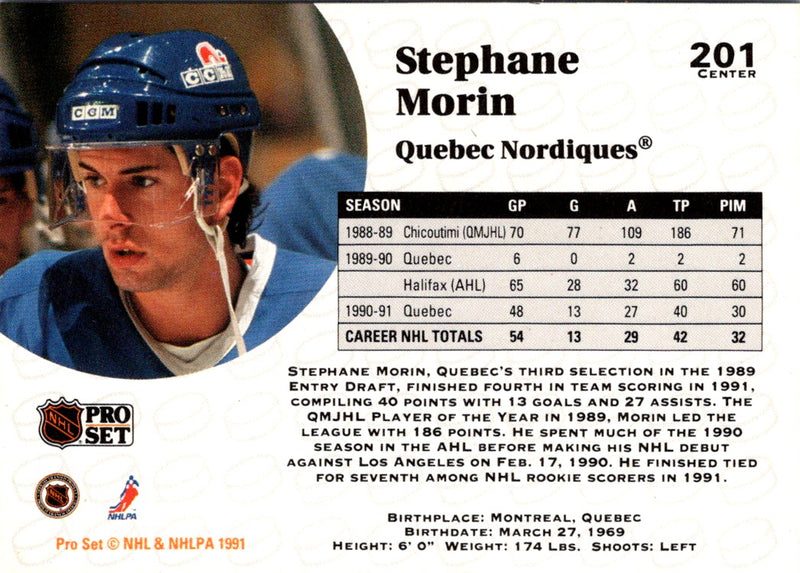 1991 Pro Set Stephane Morin