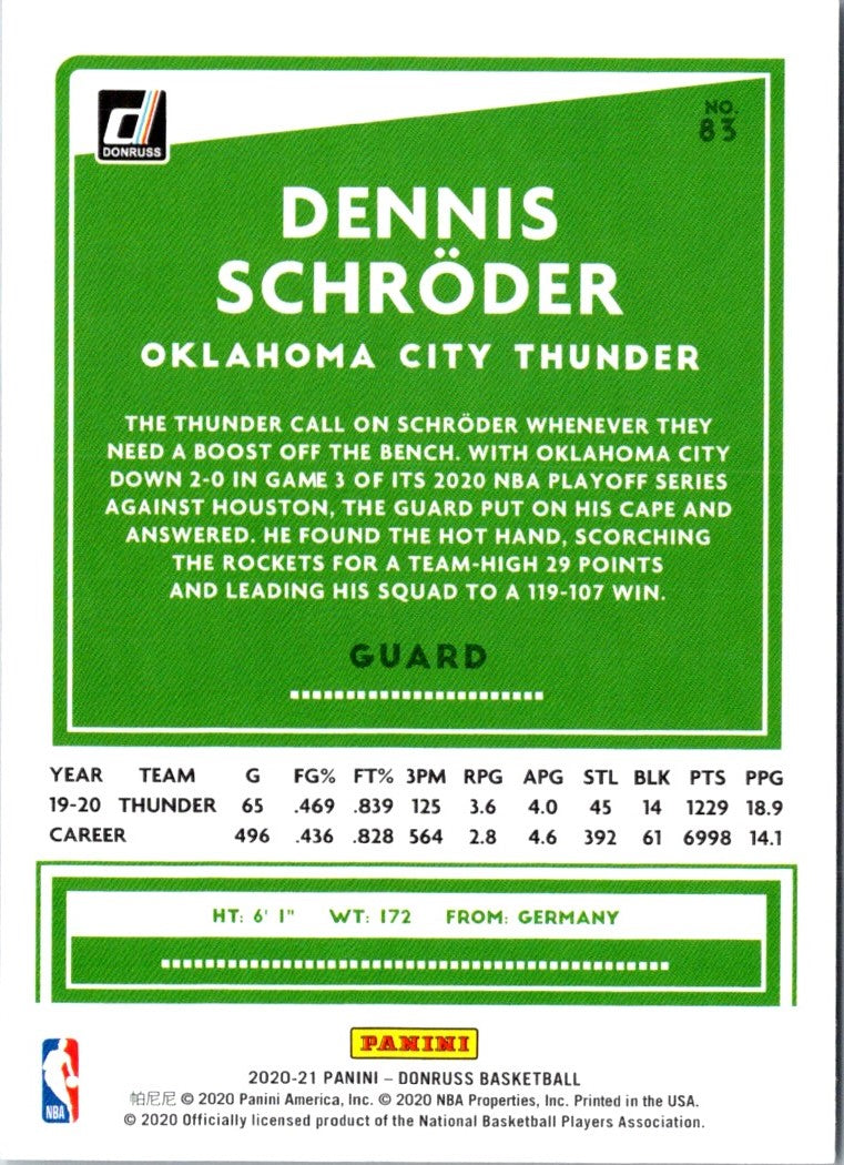 2020 Donruss Dennis Schroder