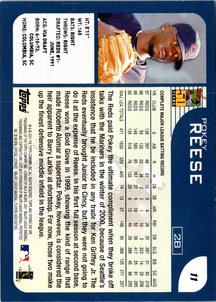 2001 Topps Opening Day Pokey Reese