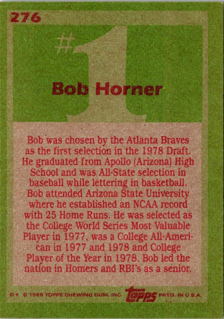 1985 Topps Bob Horner