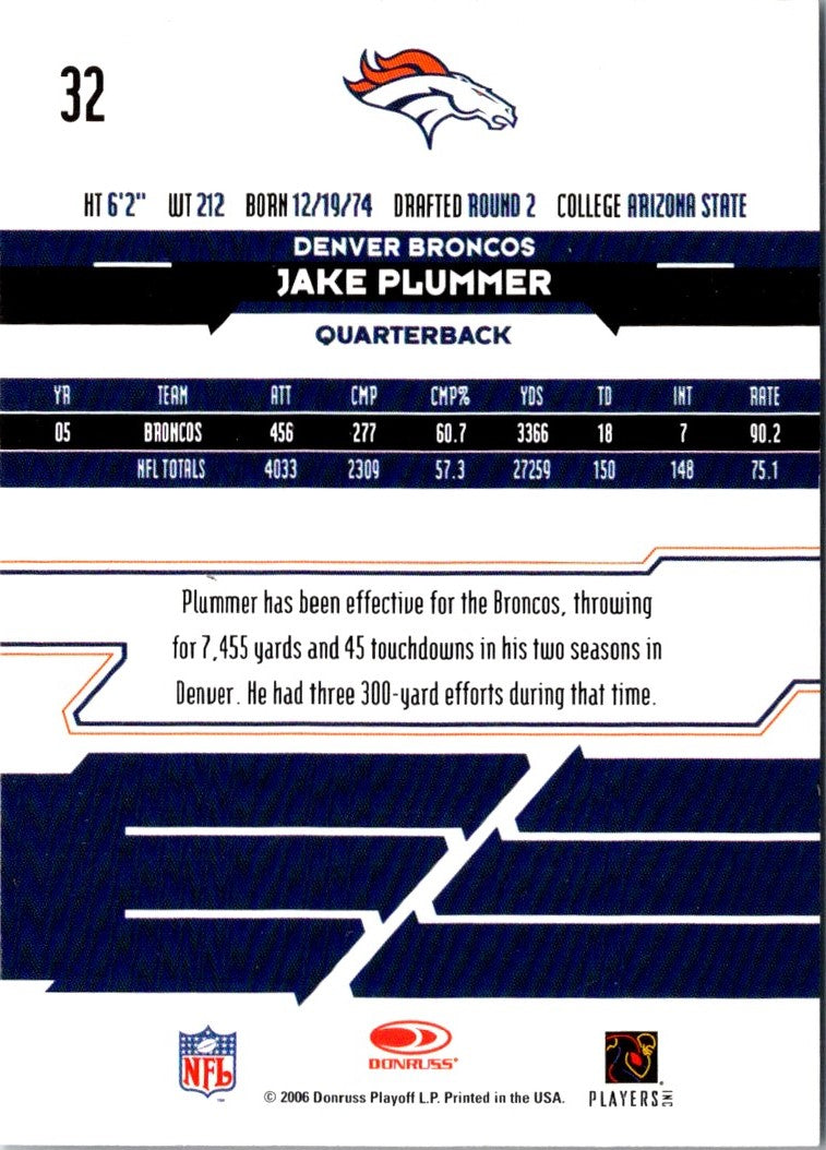 2006 Leaf Rookies & Stars Longevity Jake Plummer