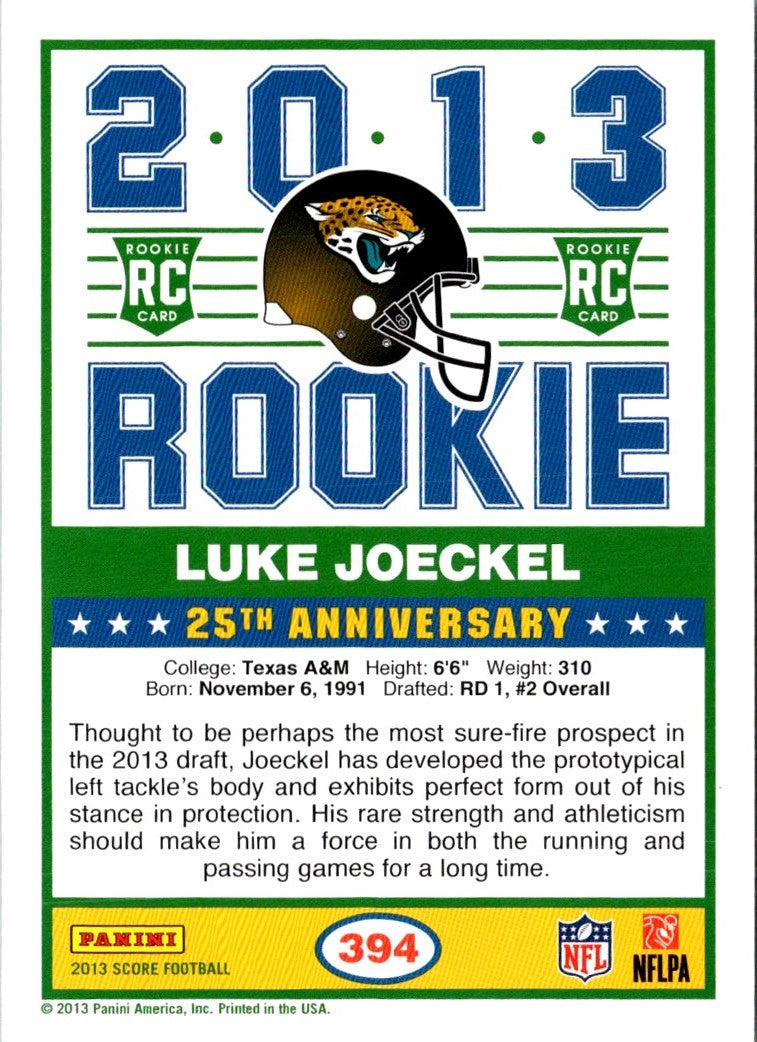 2013 Panini Prestige NFL Draft Materials Luke Joeckel