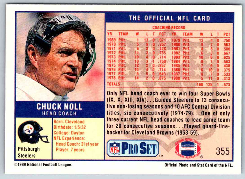 1989 NFL Proset Chuck Noll