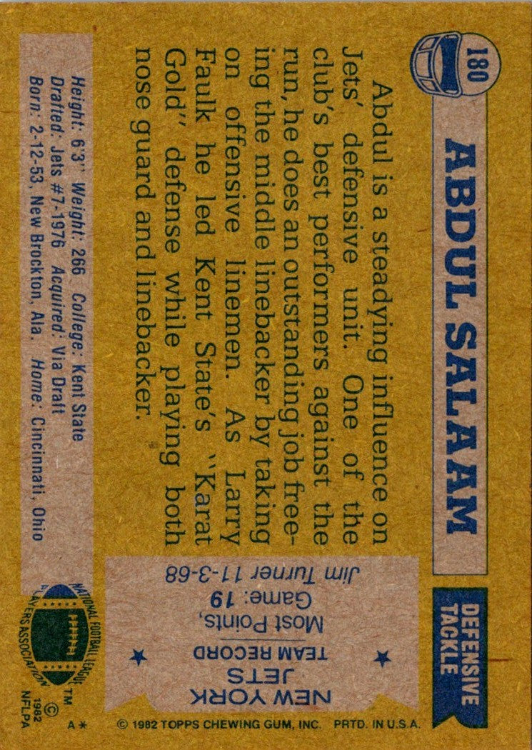 1982 Topps Abdul Salaam