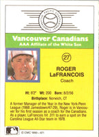 1990 CMC Vancouver Canadians Roger LaFrancois #27
