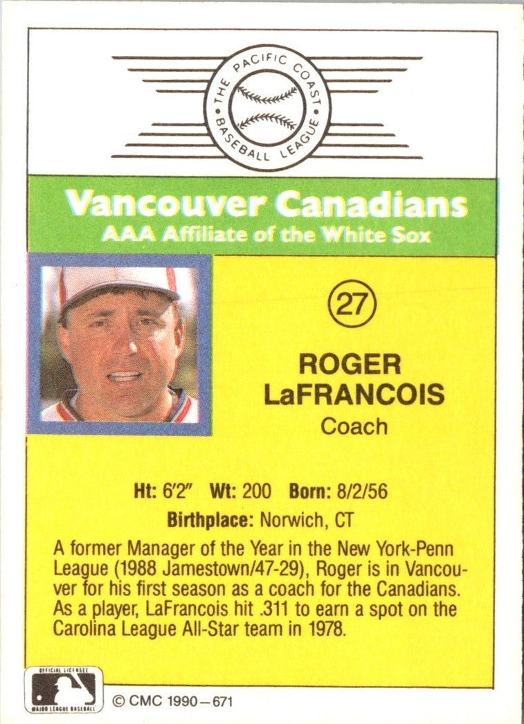 1990 CMC Vancouver Canadians Roger LaFrancois