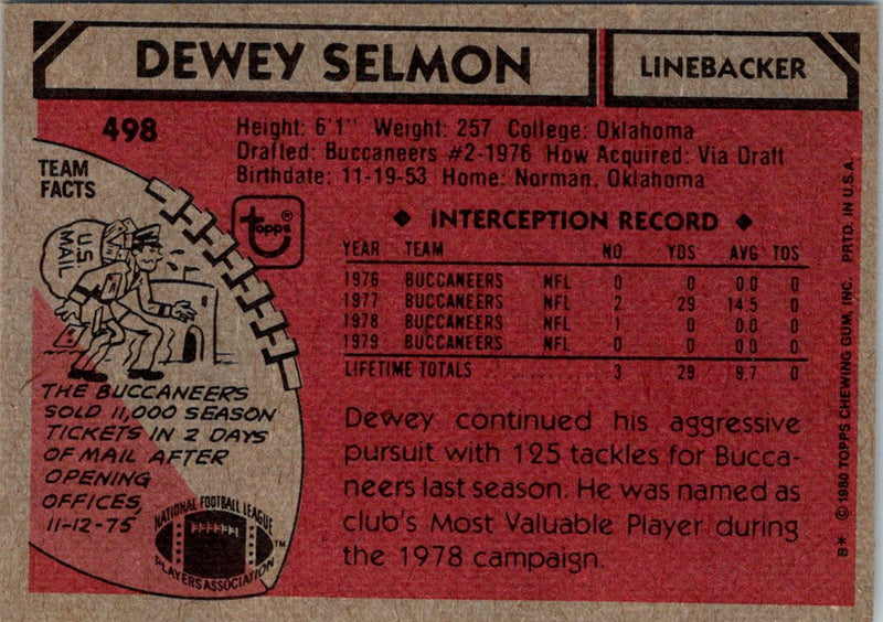 1980 Topps Dewey Selmon