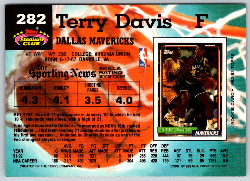 1992 Stadium Club Terry Davis