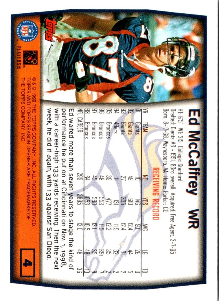 1999 Topps Season Opener Ed McCaffrey