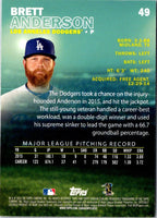 2016 Stadium Club Brett Anderson #49
