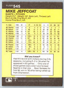 1986 Fleer Mike Jeffcoat