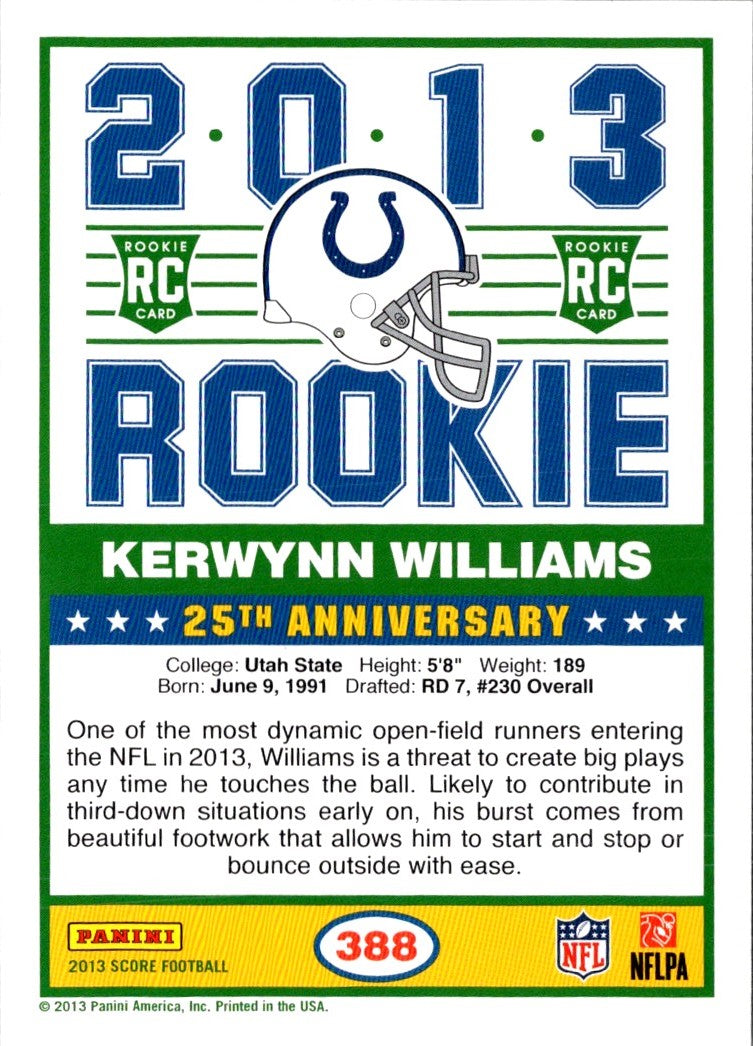 2013 Score Kerwynn Williams