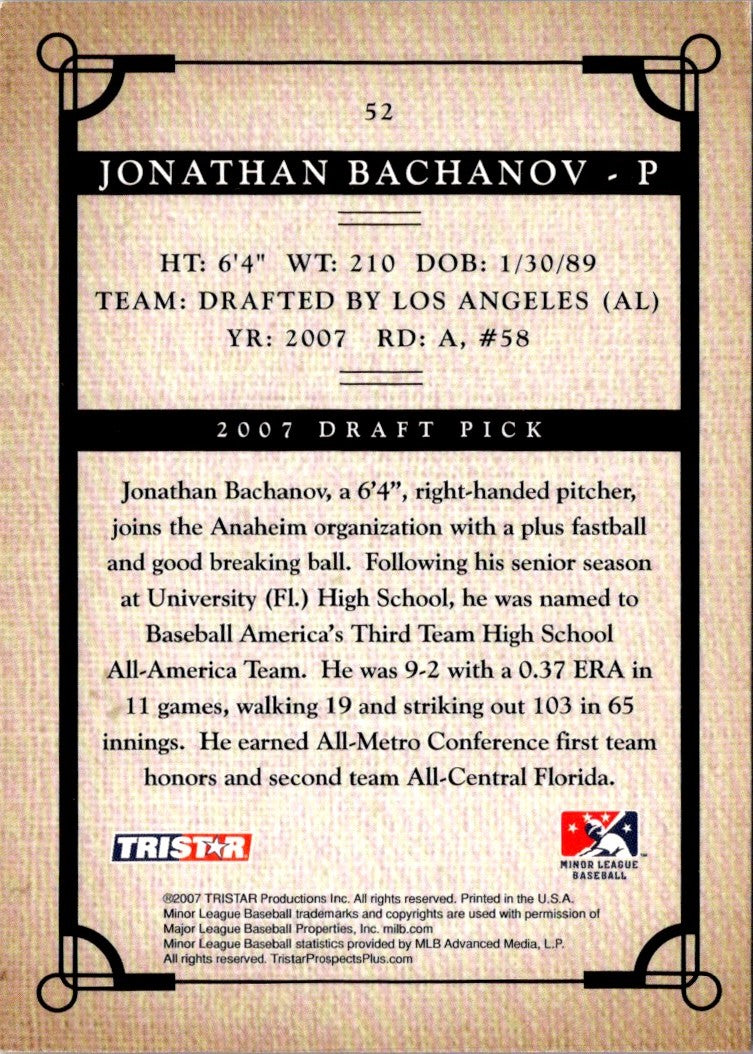 2007 Tristar Prospects Plus Jonathan Bachanov