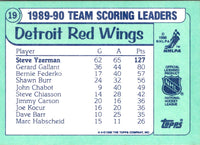 1990 Topps Team Scoring Leaders Steve Yzerman #19