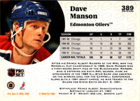1991 Pro Set Dave Manson #389
