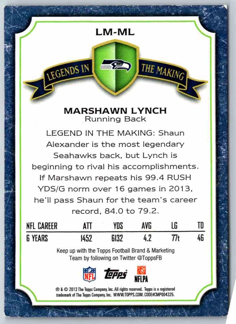 2013 Topps Marshawn Lynch