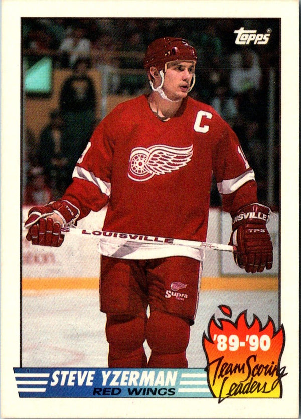 1990 Topps Team Scoring Leaders Steve Yzerman #19