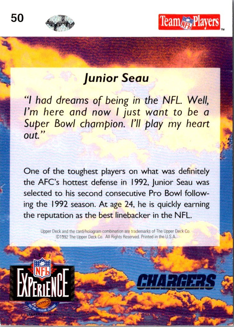 1993 Upper Deck Junior Seau