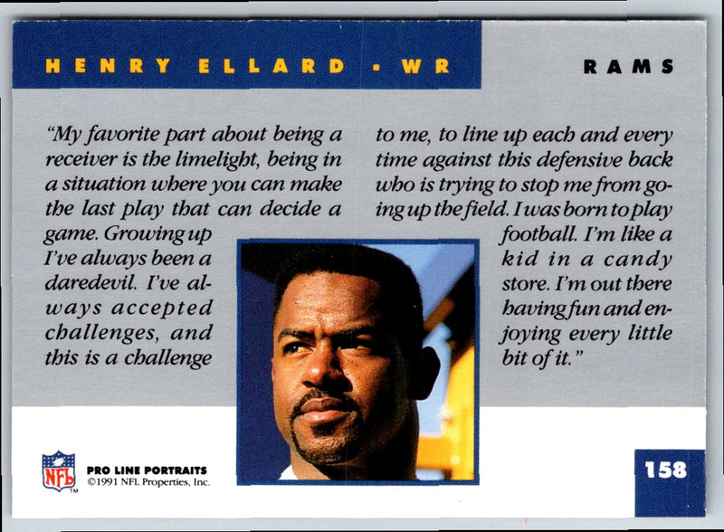 1991 Pro Line Portraits National Convention Henry Ellard