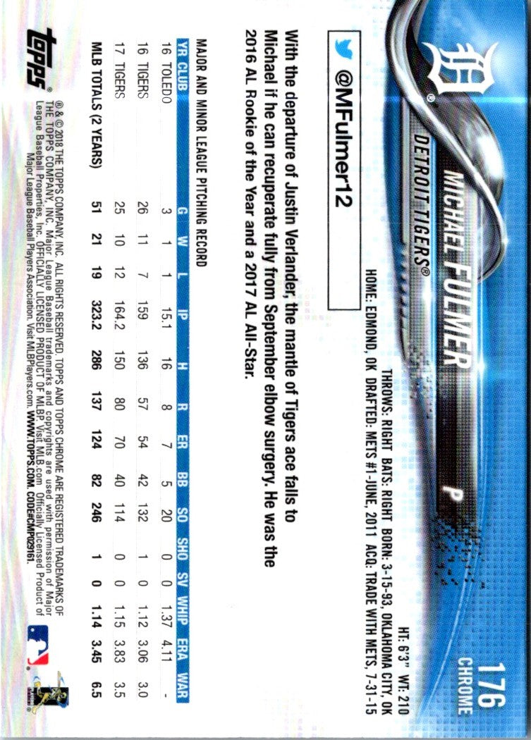 2018 Topps Chrome Michael Fulmer