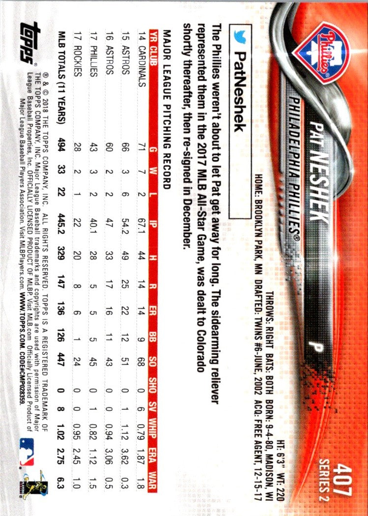 2018 Topps Pat Neshek
