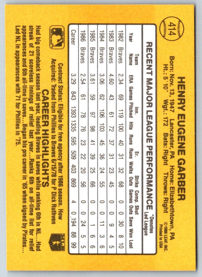 1987 Leaf Gene Garber