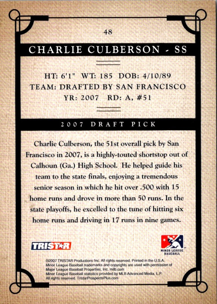 2007 Tristar Prospects Plus Charlie Culberson