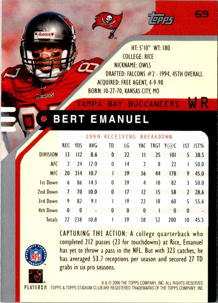 2000 Stadium Club Bert Emanuel