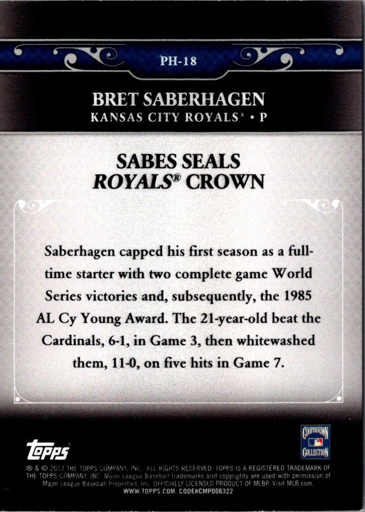 2013 Topps Update Postseason Heroes Bret Saberhagen