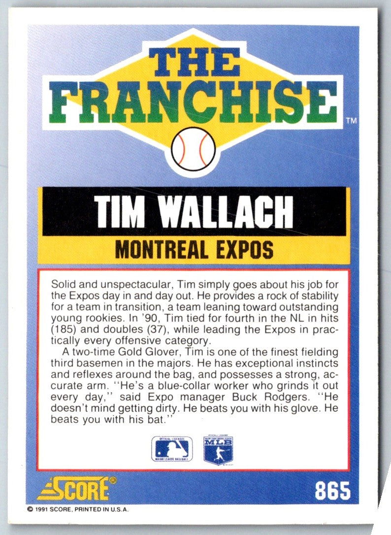 1991 Score Tim Wallach