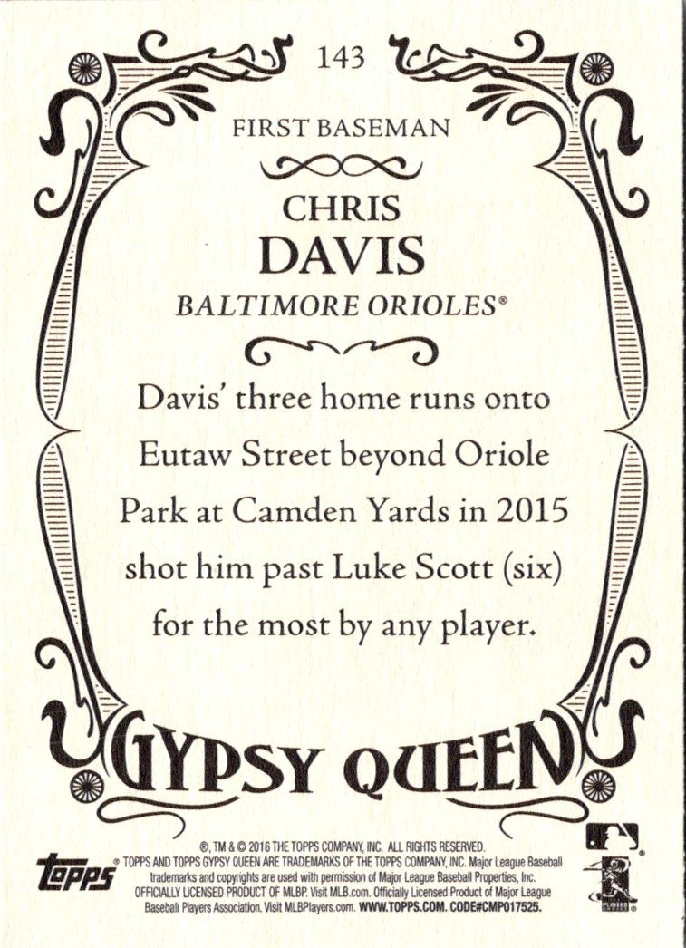 2016 Topps Gypsy Queen Chris Davis