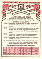 1981 Donruss Jim Barr #412