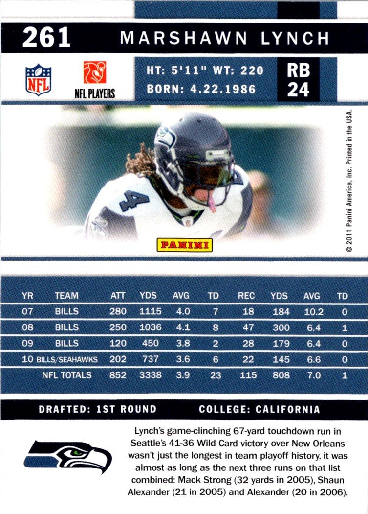 2011 Score Marshawn Lynch