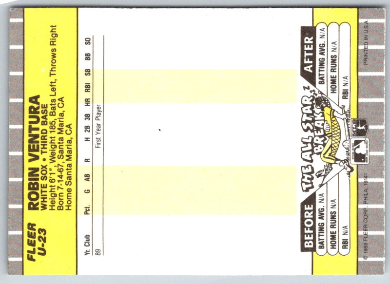 1989 Fleer Update Robin Ventura